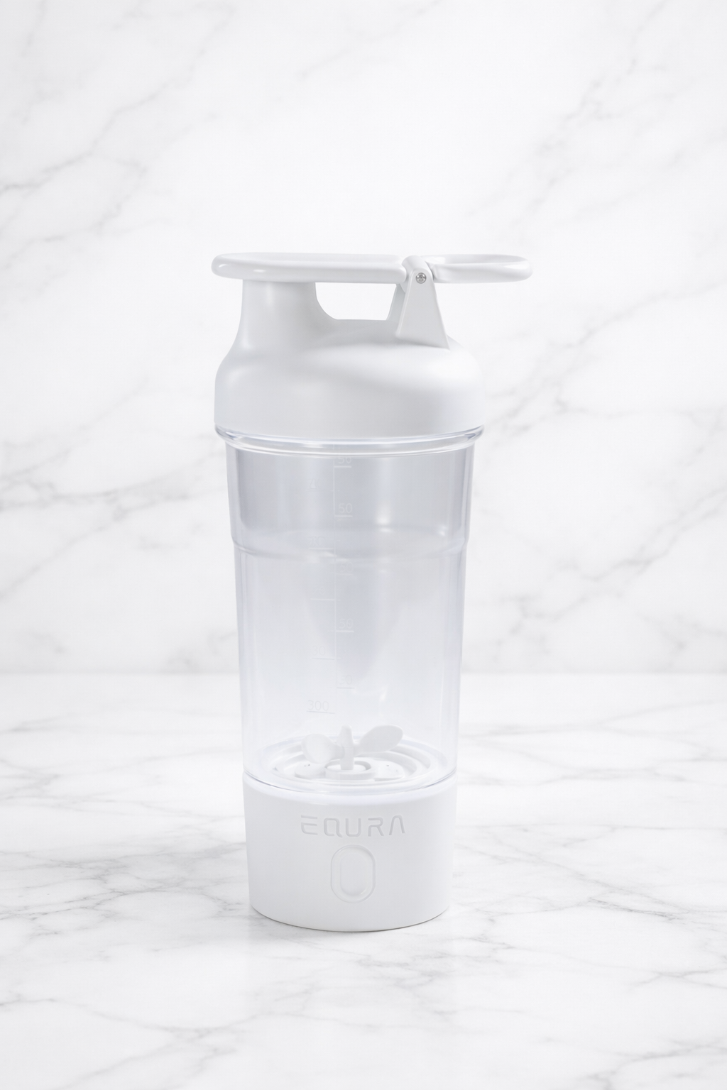 Išmani elektrinė gertuvė–plaktuvas 750 ml. Universalus automatinis shakeris-balta