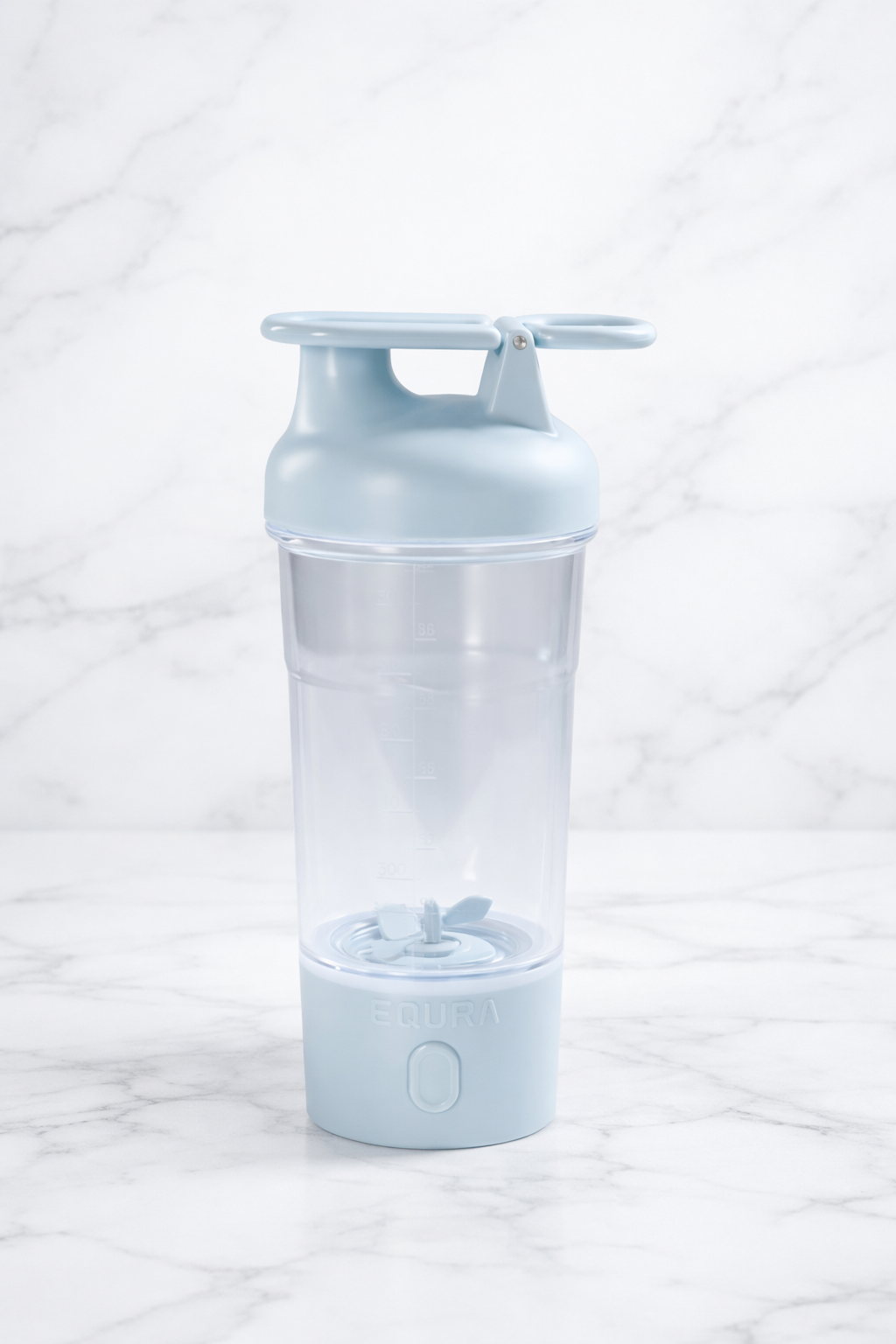 Išmani elektrinė gertuvė–plaktuvas 750 ml. Universalus automatinis shakeris Pastelinė melsva