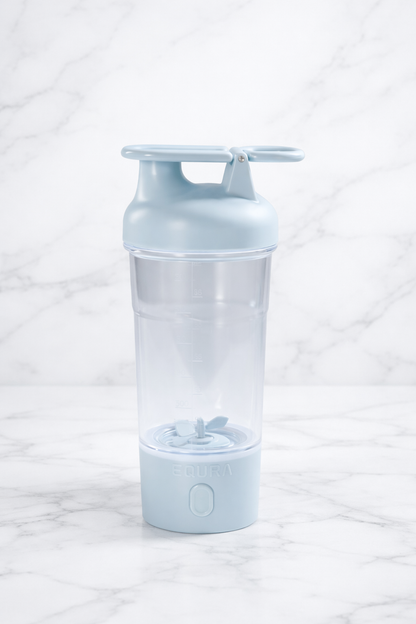 Išmani elektrinė gertuvė–plaktuvas 750 ml. Universalus automatinis shakeris Pastelinė melsva