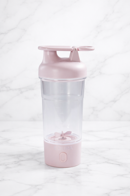 Išmani elektrinė gertuvė–plaktuvas 750 ml. Universalus automatinis shakeris pastelinė rožinė